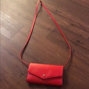 Red purse with built in wallet